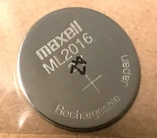 Brand New Maxell ML2016  Rechargeable 2016 3V CMOS Backup Battery, Made in Japan