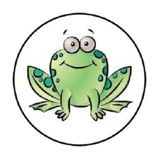 48 CUTE FROG ENVELOPE SEALS LABELS STICKERS 1.2" ROUND
