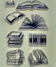 Books Library Clear Silicone Stamps DIY Embossing  Planner, Journal, Craft, Deco