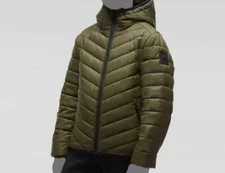 Moose Knuckles Unisex Kids Green Plymouth Hooded Quilted Jacket Size XS