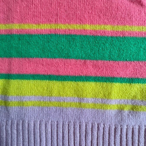 280 $ HERBST KASCHMIR gestreifter 100 % Kaschmir Pullover bunt Neon Strick Oberteil LARGE - Bild 6 von 12