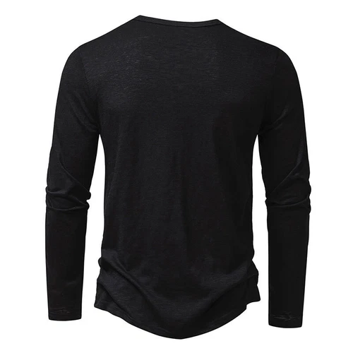 Men T Shirts Long Sleeve T-shirt Mens Henley Neck Daily Wear Casual Basic Top AU - Picture 16 of 41