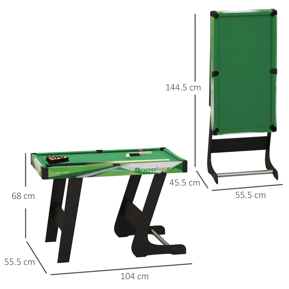 Indoor Mini Pool Table Set With 2 Cues Foldable Space Saving Billard Tables  - Image 3 of 4