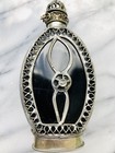 Moroccan Rose Water Sprinkler Violet Handcrafted Perfume Bottle Metal Overlay — photo 2