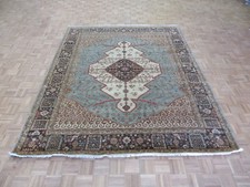8 x 9'10 Hand Knotted Sky Blue Antiqued Bakshaish Oriental Rug G6253