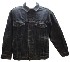 Men's Large Levi Strauss Blue Jean Denim Trucker Jacket, USA Made