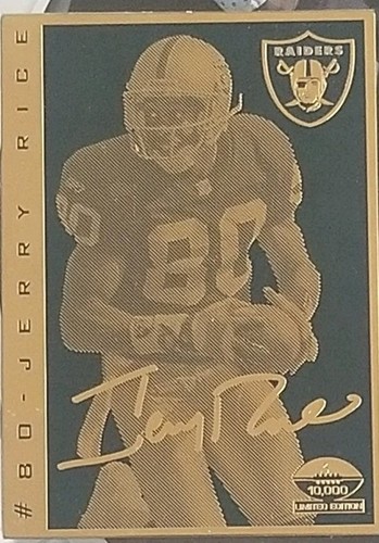NFL Jerry Rice 24K Gold Metal 200th CAREER TOUCHDOWN CARD LE #3/10,000 - Picture 6 of 11