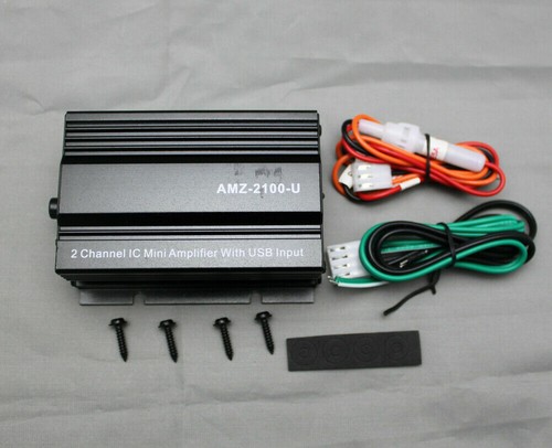 Mini amplificador de 2 canales para automóvil motocicleta 150W máximo reproducción USB música AMZ-2100-U - Imagen 4 de 4