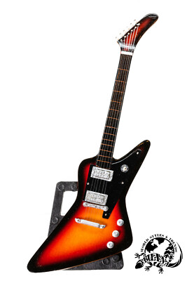 Git-25-EXP-- / Miniatur Deko E-Gitarre aus Holz Größe ca.25 cm handbemalt 