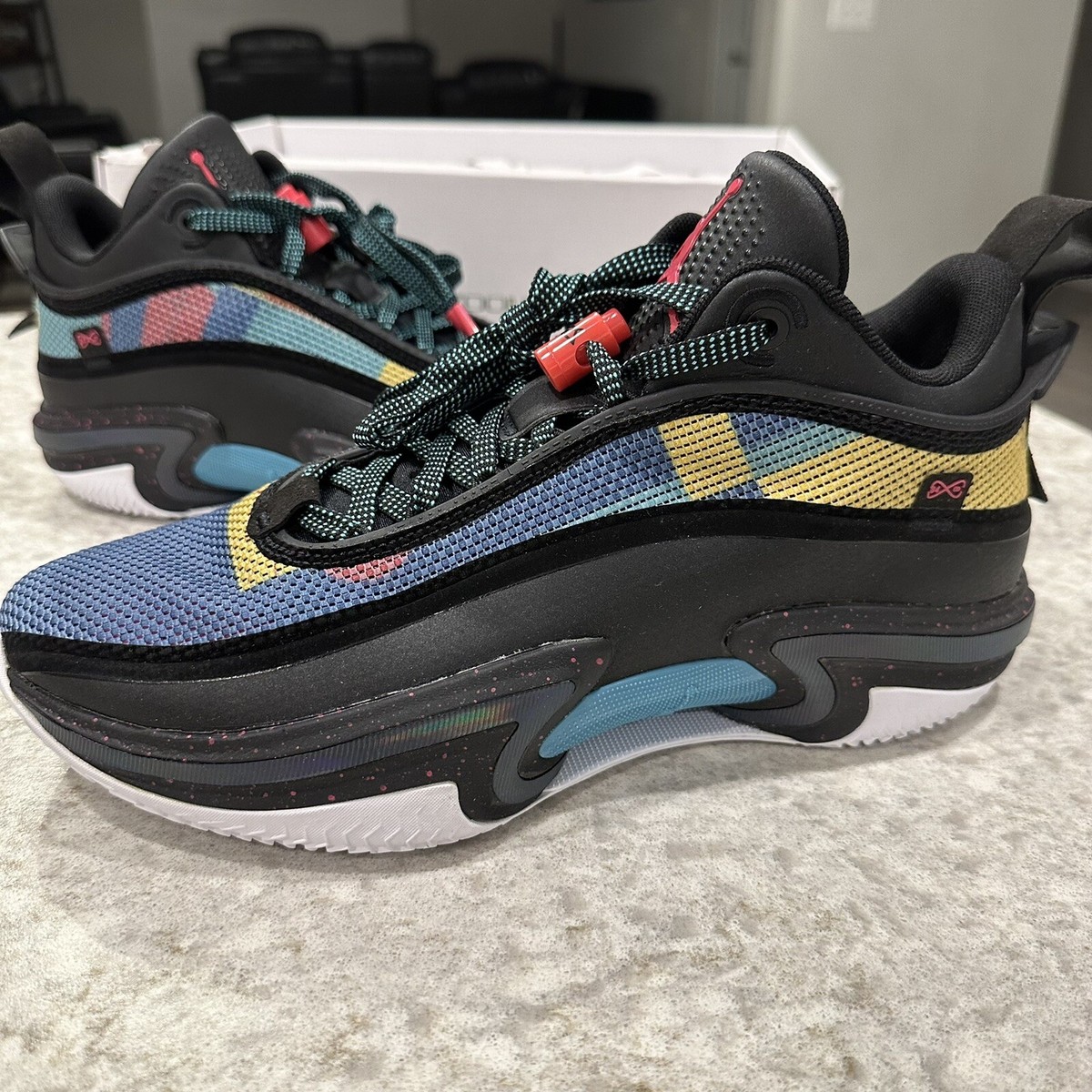 Size 9.5 - Air Jordan 36 Low Black Multi-Color Basketball Shoes