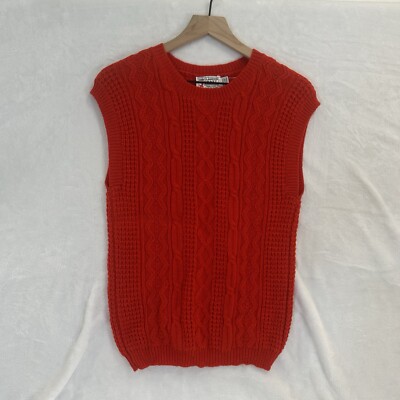 Shetlander Crazy Horse Vintage Red Knit Wool Vest