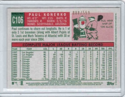 2008 TOPPS HERITAGE CHROME REFRACTOR #106 - PAUL KONERKO #ED 088