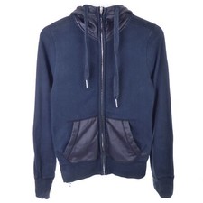 TRUE RELIGION Kapuzenjacke Sweatjacke Strass Leder-Look Coated Schwarz Gr. XS 34