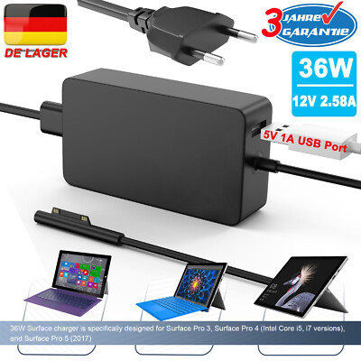 36W 12V 2.58A Netzteil Ladegerät für Microsoft Surface Pro 3 4 i5 i7 Pro 5 1625