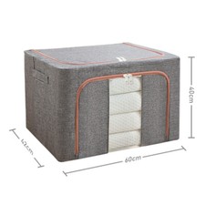 Storage Box Fabric Foldable Zipped With Handle Home Office Organiser Stackable