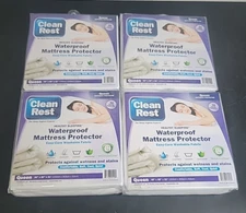 (4 Pack) CLEANREST Waterproof Queen Mattress Protector MicronOne 80x60x21 White