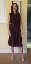 MICHAEL KORS Black/Red Polkadot Cocktail/Tea Dress, UK size 10, VGC