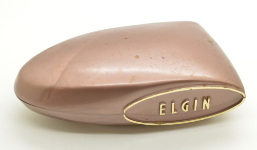 Vintage Elgin Watch Clamshell Art Deco Atomic Space MCM Asymmetrical Box Case - Picture 3 of 8