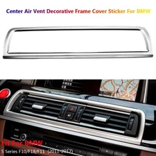 Stainless For BMW 5 Series F10 Car Center Console Air Vent Outlet AC Cover Trim
