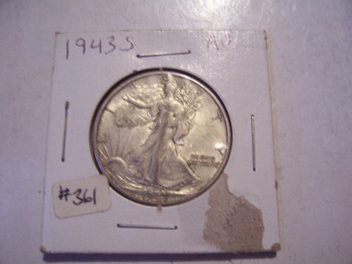 1943 S WALKING LIBERTY HALF DOLLAR COIN SILVER AU NICE SHARP - Picture 6 of 8
