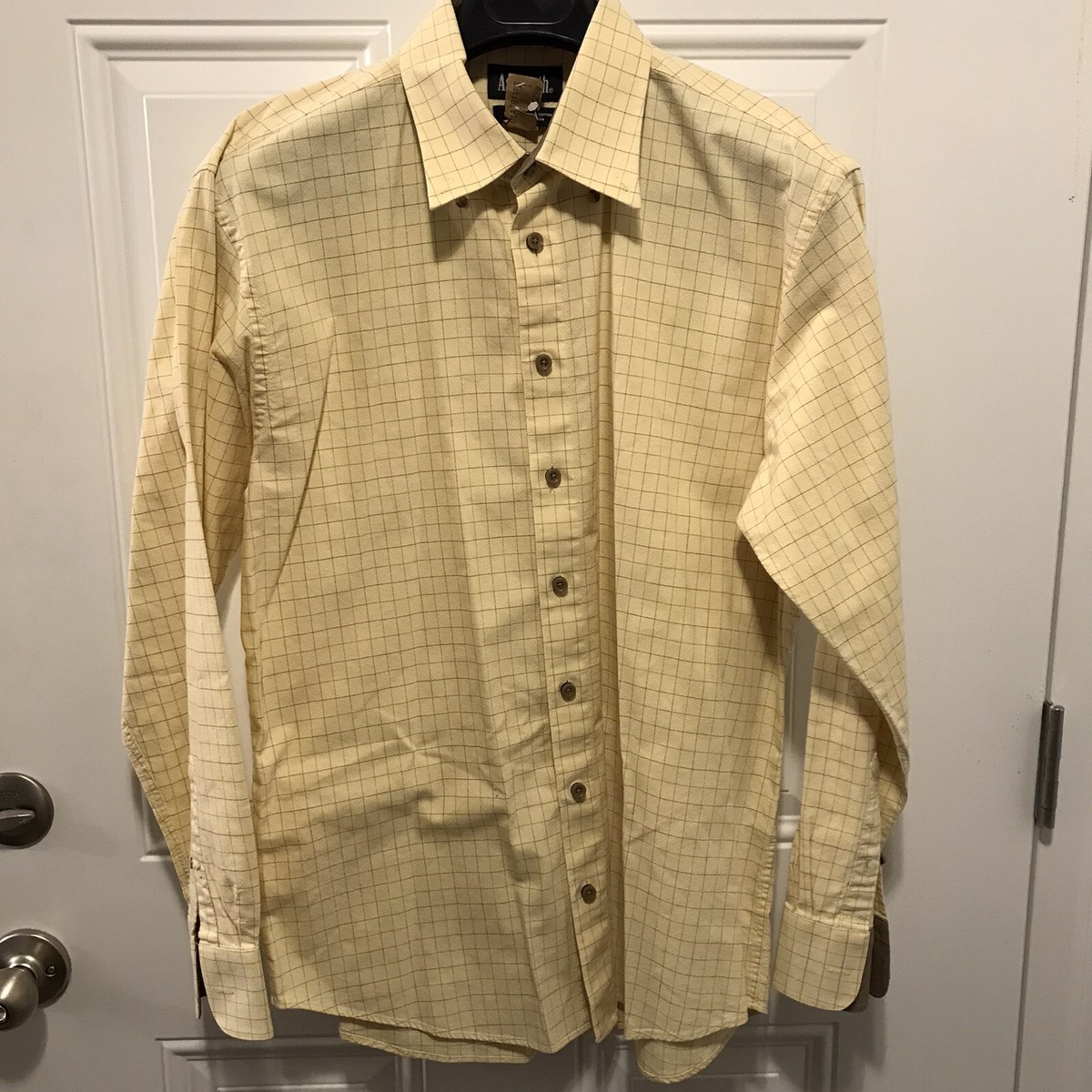 ashworth dress shirts Ashworth Golf Men's Pink Check Dress Shirt | Button-Up Long Sleeve