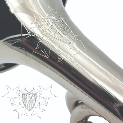 CUSTOM ENGRAVED ''In God We Trust'' Regiment Bugle-NICKEL-Key of G/F w/Case & MPC