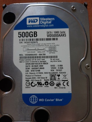WD Blue SATA III 500 gb  2,5" Festplatte - WD500AAKS  7200rpm