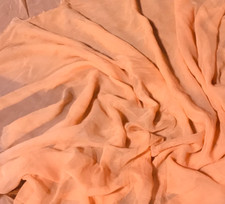 Hand Dyed PERSIMMON ORANGE - Silk Gauze Chiffon Fabric