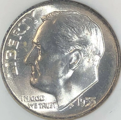 1955 S Roosevelt Dime ANACS MS-66