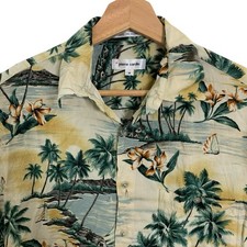 Vtg Pierre Cardin Hawaiian Shirt Sailboat Pal...