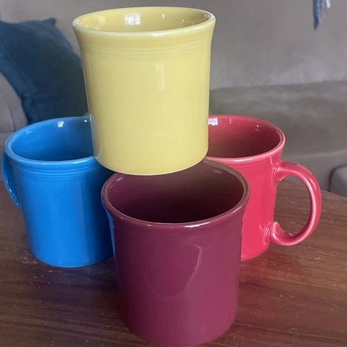 Set Lot 4 JAVA MUG FIESTA WARE 12 OZ Coffee Tea Mugs 12oz 4 Different Colors