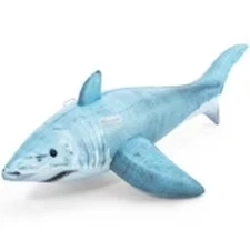 H2OGo Realistic Shark Ride-On - Blue 72" x 40", Inflatable Ocean Animal Float
