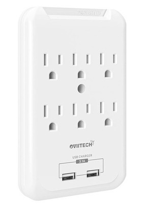Multi-Function Wall Mount Adapter, Surge Protector Charging Station, Dual 3.1...