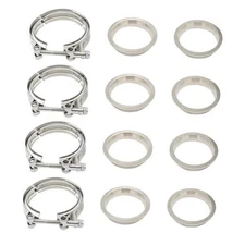 4Pcs 3" V-Band with Male Female Flange Clamp Kit 3.0 Inch V Band for Turbo 