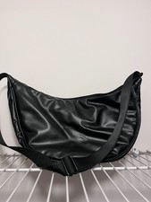 Uniqlo Leather Touch Shoulder Bag Black Used Durable Compact