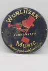 Vintage Wurlitzer Phonograph Music Rustic Porcelain Enameled Metal Sign