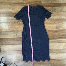 Lulus Women's XL Blue Lace Short Sleeve Bodycon Midi Dress Cocktail Party #11117