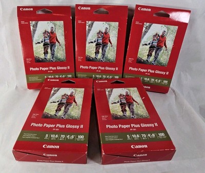 5 packs of 100 sheets Canon Plus Glossy II PP-301 4x6 Print Photo Paper  NEW