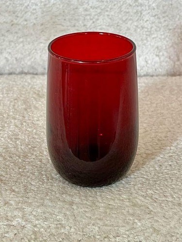 Vintage Anchor Hocking Royal Rubinrot Roly Poly 4 Unzen Glas Becher - Bild 1 von 3