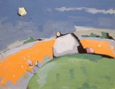 Fantasy Landscape Oil Painting One of a Kind Imagined Abstract Aldo Cherres Art