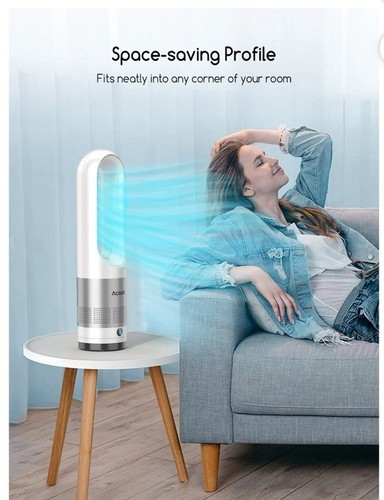 26" Bladeless Tower Fan Heating Cooling Remote Control Timer Oscillating 8 Speed - Picture 9 of 10