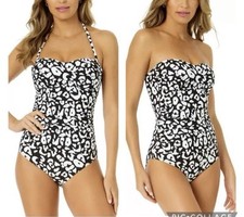 ANNE COLE Twist-Front One-Piece Swimsuit Size 16