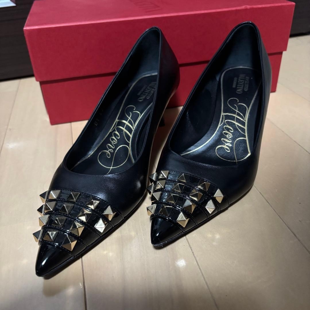 Valentino Garavani Pumps Heel Studded Leather Black EU35/US5 116187c thumbnail 14