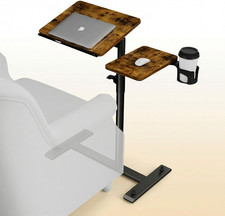 Adjustable Height Rolling Laptop Stand with Wheels for Home  Office, Brown