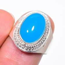 Chalcedony Gemstone 925 Sterling Silver Jewelry All Size Ring For Gift
