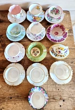 VTG Paragon Aynsley Haviland Royal Crown Queen Anne LOT 13 Tea Cup Saucer Sets