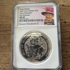 2023 Silver Proof 2oz £5 coin "Yale of Beaufort" NGC Graded PF68 with Case MS 69