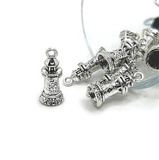 Silver Lighthouse 3D Nautical Charms, 21x10mm - US Seller