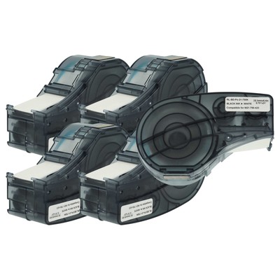 5x Schriftband für Brady BMP21-PLUS ID PAL LABPAL Schwarz/Weiß Poly 19,05mm 6,4m