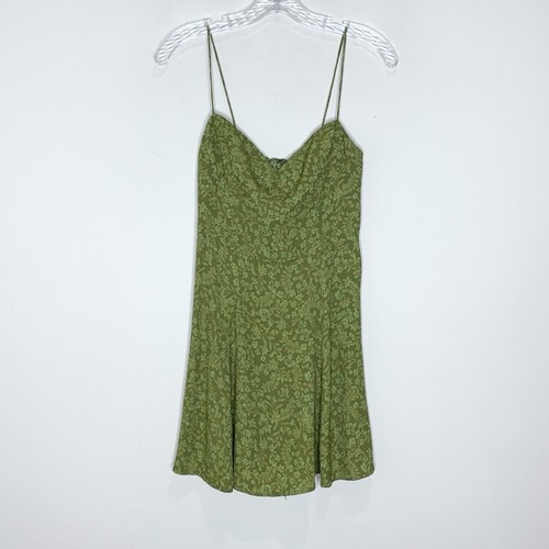 NEW Reformation Saskia Mini Dress (Sz 6) Tie Straps Green Esperanza Floral - Picture 4 of 13